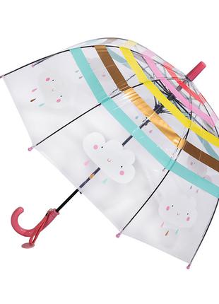 Прозрачный детский зонт RST RST044A Облака Red механика трость...