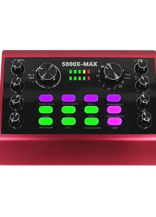 Внешняя звуковая карта-микшер Lesko 5000X-Max USB аудиоинтерфе...