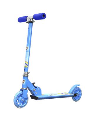 Двухколёсный самокат Scooter 999 Синий детский складной с регу...