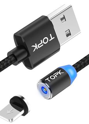 Магнитный кабель для зарядки Topk Led AM23 USB 2.4A Lightning ...