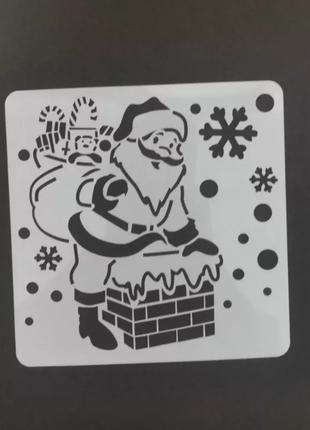 Трафарет на окна к новому году "Дед Мороз"