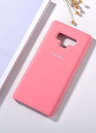Силиконовый чехол для Samsung Galaxy Note 9 Розовый микрофибра...