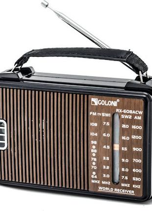 Портативный радиоприёмник GOLON RX-608 ACW USD/FM от сети и ба...