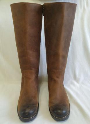 Сапоги кожаные женские высокие "clarks"размер-39(25 см)made in...