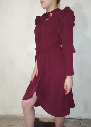 Бордовое платье ovs, италия, р. s/m