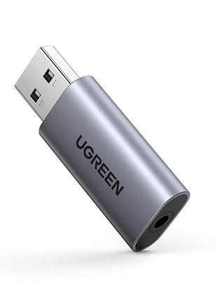 Звуковая карта UGREEN USB 2.0 внешняя 2 в 1 Аудио адаптер TRRS...