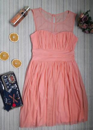 Персиковое платье фатин🍑