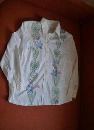 Белая рубашка с вышивкой gerry weber (xxxl)