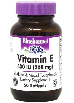 Натуральний Витамин Е 400IU, Bluebonnet Nutrition, 50 желатино...