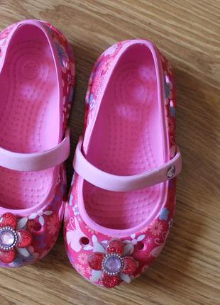 Гумові босоніжки, балетки аквашузы на дівчинку crocs c7 (24)