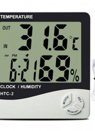 Цифровой термометр-гигрометр HTC-2 Original с выносным датчико...
