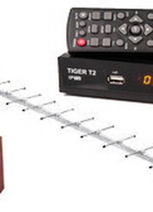 Комплект Tiger T2 + антенна Волна 2-24 цифра макси с усилителем