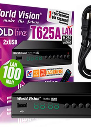 Т2 ресивер World Vision T625A Lan + универсальный пульт + HDMI...