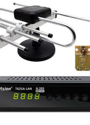 Комплект Т2 World Vision T625A LAN + комнатная антенна Волна с...