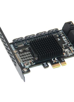 Контроллер 10 портов SATA на PCI-E x1, адаптер