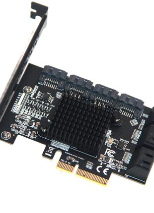 Контроллер 10 портов SATA на PCI-E x4, адаптер