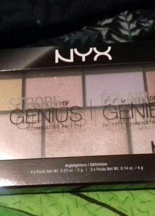 Палитра для макияжа nyx strobe of genius illuminating palette