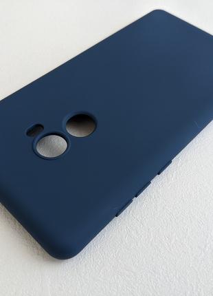 Силиконовый чехол для Xiaomi Mi Mix 2 Синий микрофибра soft touch