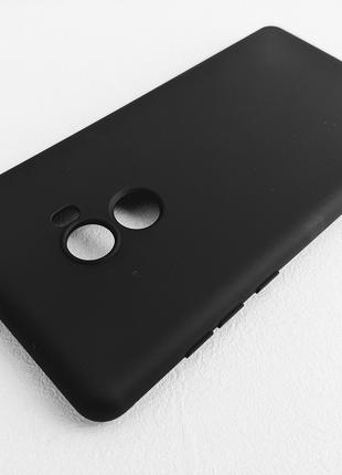 Силиконовый чехол для Xiaomi Mi Mix 2 Черный микрофибра soft t...