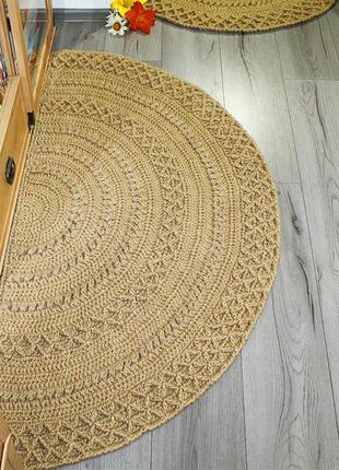 Коврик, коврик из джута, циновка полукруглая 139х69 см