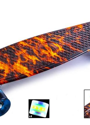 Penny Board "Fire" Светящиеся колеса