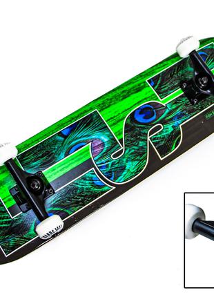 СкейтБорд деревянный от Fish Skateboard Green Peafowl до 90 кг