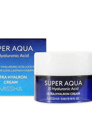 Missha super aqua ultra hyalron cream увлажняющий крем для лица