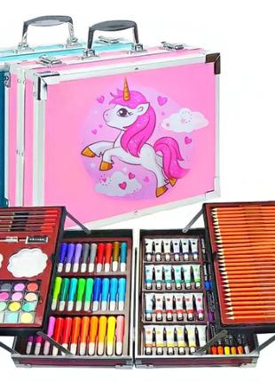 Набор для творчества детский в алюминиевом чемодане Unicorn Ед...