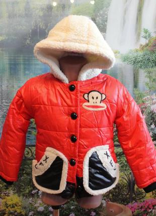 Тепла курточка на хутрі/тёплая детская куртка