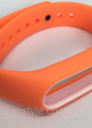 Ремешок для Xiaomi mi band 2 оранжевый с белым ободком