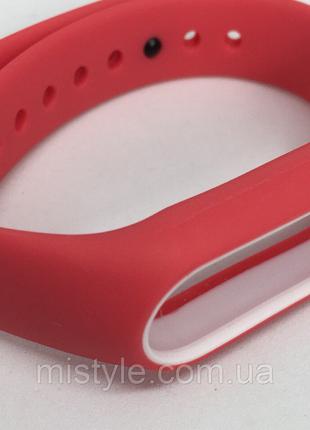 Ремешок для Xiaomi mi band 2 красный с белым ободком