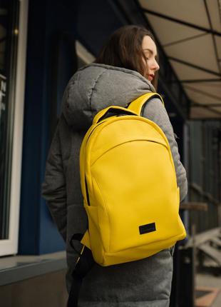 Женский вместительный яркий желтый рюкзак для ноутбука