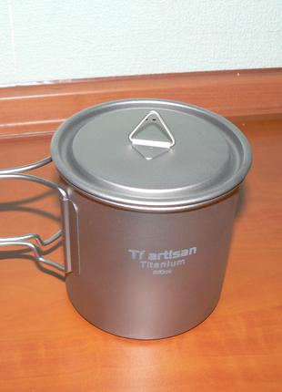 Титановая кружка/миска/котелок Tiartistan 650мл