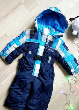 Zebralino 92 см цельный костюм зимний лыжный комбинезон