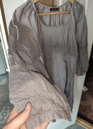 Платье рубашка / коричневое бежевое 44 46 размер