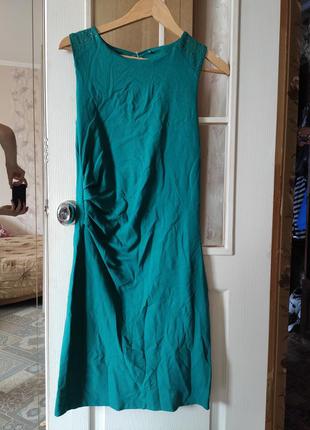 Платье зелёное приталенное 46 48 размер