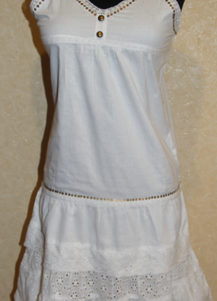 Белый легкий сарафан подростковый платье франция