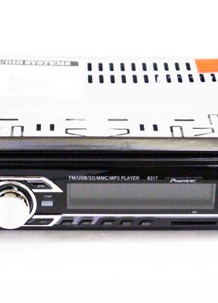 Автомагнитола Pioneer 6317 - MP3 Player, FM, USB, SD, AUX - RGB