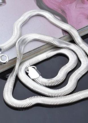 Ланцюг змія срібло 925 покриття широка ланцюжок посріблена