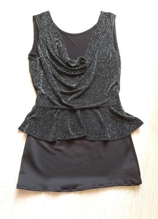 Мерцающее черное мини платье или нарядная блуза