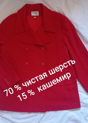 Красное пальто двухбортное шерсть кашемир wool & cashmere