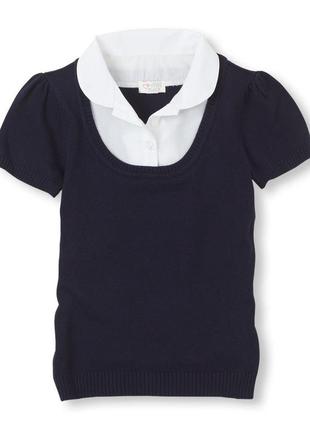 Блуза рубашка поло для девочки школьная форма
