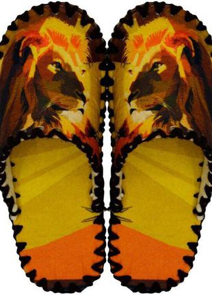 Мужские фетровые тапочки "Король лев", ручной работы, размер 4...