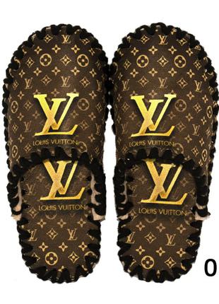 Мужские фетровые тапочки ручной работы «Louis Vuitton» Тапки Л...