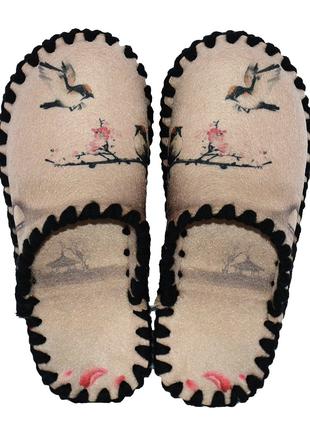 Женские фетровые тапочки "Сакура", размеры 36-41, 23-26 см, Фе...
