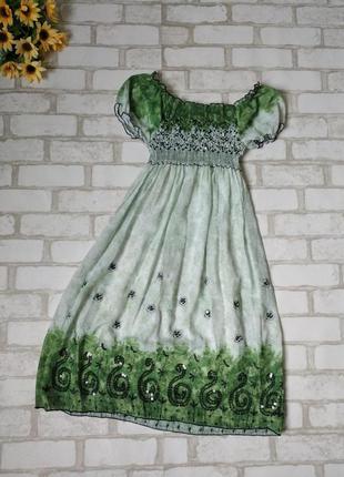 Платье женское зеленое с пайетками