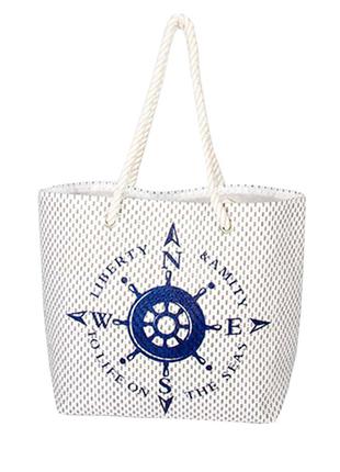 Женская яркая пляжная сумка белого цвета legs l 103 bag compass