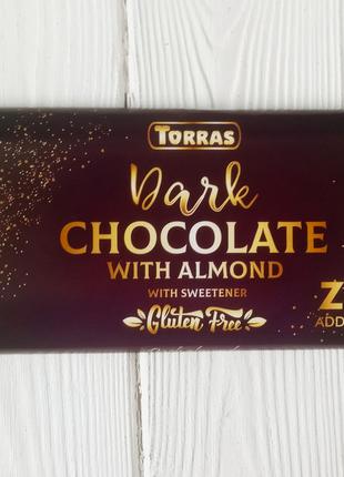 Шоколад черный с миндалем без сахара и глютена Torras Zero 300...