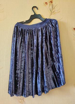 Велюровая юбка синяя lc waikiki