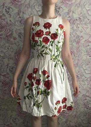 Платье нарядное цветочный принт oasis xs s